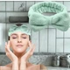 Обруч - бантик на голову для умывания Green спа - повязка для фиксации волос во время водных / косметических процедур / макияжа / нанесения масок, 20х6 см, зеленый (105154437) - изображение 3
