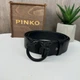 Кожаный женский ремень Pinko натуральная кожа чорний стильний пояс для жінок з птичками - зображення 1