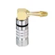 Штекер коннектор разъем типа банан Banana Plug Угловой Silver/Black stripe (48830) - изображение 1