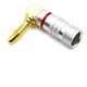 Штекер коннектор разъем типа банан Banana Plug Угловой Silver/Red stripe (48831) - изображение 2