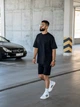 Спортивный костюм мужской oversize летний с футболкой черный комплект шорты и футболка оверсайз с принтом Lite M - изображение 4