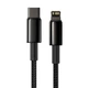 Кабель Baseus Tungsten Gold Fast Charging Data Cable Type-C to Lightning PD 20W 2m Black (CATLWJ-A01) - зображення 1