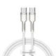 Кабель Baseus Cafule Series Metal Data Cable Type-C to Type-C 100W 1m White (CATJK-C02) - изображение 1