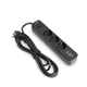 Мережевий подовжувач VIDEX ONCORD з/з 3п 3м (3x1.5мм) 2.4А 2USB+USB-C з кнопкою Black - зображення 2