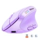 Беспроводная мышь MEETION 2.4G, Bluetooth Office Vertical Mouse BTM008, 57°, 800-1200-1600-2400dpi, 500mAh, 400h, Type-C charging, purple - изображение 3