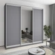 Шкаф-купе трехдверный MebelStar Уни AL 2ДСП/Зеркало 250x45x240 см Антрацит (MBS-1939) - изображение 1