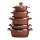 Набір з 5 алюмінієвих квадратних каструль з товстим дном MGC + лопатка ополоник рукавички та фартух (XIT-HP-4-468) - зображення 2