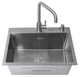 Мойка из нержавеющей стали AQUAMILL 5843 + смеситель + дозатор + коландер - изображение 11