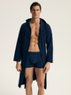 Халат чоловічий бавовняний з капюшоном Esotiq Homme Stellar 44051-59X XL Темно-синій (5903972605752) - зображення 4
