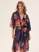 Szlafrok plażowy damski Esotiq Papaya 43148-59X L/XL Granatowy - obraz 5