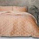 Набор покрывало MirSon Полуторный 150x210 см + Наволочки №5050 Velor charm Beige 50x70 см 2 шт Велюр + Микрофибра (2200008376741) - изображение 1