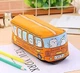 Тканевый детский пенал на молнии для ручек и карандашей Orange Bus стильный органайзер косметичка в форме автобуса для кистей / косметики / канцелярских принадлежностей, оранжевый (105405949) - изображение 2