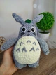 Вязаная мягкая плюшевая игрушка амигуруми добрый лесной дух Totoro "Тоторо", серый, 27 см, ручная работа - изображение 3