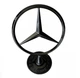 Эмблема прицел на капот LinkNexGen Mercedes (Черная Матовая + надпись) A1408800286 - изображение 2