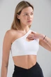 Жіночий Спортивний Топ З Ефектом Push Up На Одне Плече Yoga White L/XL (8049589) - изображение 4