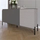 Комод закрытый в гостиную на черных металлических ножках LION Грей 154x38x76,5 см Антрацит/Кашемир (LION-041803) - изображение 1