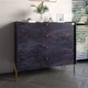Комод с 4 ящиками LION Wood с золотыми ножками 100х90х45 см Бетон темный (LION-042960) - изображение 1