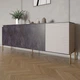 Комод на золотых металлических ножках LION Грей 204x38x76,5 см Бетон темный/Кашемир (LION-042646) - изображение 1