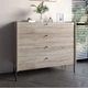 Комод с 4 ящиками LION Wood с черными ножками 100х90х45 см Дуб Сонома (LION-042980) - изображение 1