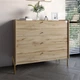 Комод с 4 ящиками LION Wood с золотыми ножками 100х90х45 см Дуб Аппалачи (LION-042963) - изображение 1