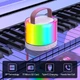 Беспроводная Bluetooth колонка портативная с 2 микрофонами и RGB-подсветкой для караоке Голубая - изображение 9