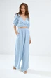 Блуза на запах з льону Wear me M Блакитний (1_24_89_5398) - изображение 1