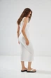 Сукня максі з рубчика з розрізом Wear me M Молочний (14_24_5375) - изображение 3