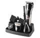 Универсальная машинка для стрижки Kemei LFQ-KM-590A беспроводная 7в1 с регулируемыми насадками из нержавеющей стали на подставке Серебристо-черный (127-14-13409) - изображение 1
