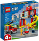 Zestaw klockow LEGO City Remiza strazacka i woz strazacki 153 elementy (60375) (955555909176289) - Outlet - obraz 1