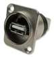 Роз'єм Neutrik NAUSB-W USB тип A–B панельний гніздо D-фланець 8 контактів прохідне гніздо A / гніздо B металевий корпус нікель заземлення на корпусі - зображення 3