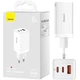 Адаптер - блок сетевой Baseus GaN5 Pro Fast Charger 65W + C to C кабель белый - изображение 5