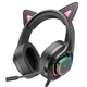 Наушники HOCO Cute cat luminous cat ear gaming headphones W107 розовые вставки - изображение 4