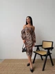 Жіноча сукня з відкритими плечима леопард Uaclothes S Коричневий (like32869-130851351) - изображение 2