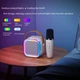 Портативная колонка Bluetooth с микрофонами и подсветкой / Мини караоке-колонка - изображение 12
