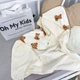 Детское махровое полотенце с уголком 70х70 см Oh My Kids "Мишки" молочный - изображение 1
