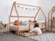 Детская кровать домик Монтессори от Busy Wood на ножках с ящиками 3х90 см Модель 1 натуральное дерево 160х80 см - изображение 9