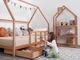 Детская кровать домик Монтессори от Busy Wood на ножках с ящиками 3х90 см Модель 1 натуральное дерево 160х80 см - изображение 10