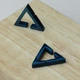 Серьги-Кафф из нержавеющей стали "Triangle Blue" (Пара) - изображение 2