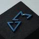 Серьги-Кафф из нержавеющей стали "Triangle Blue" (Пара) - изображение 3