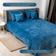 Покривало ТЕП "VELOUR" 240*260 см синій/ромб круглий - зображення 9