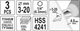 Сверла Ступенчатые Конусные Набор 3 шт Ø 3-20 мм HSS 4241-TiN (YT-44731) - изображение 5