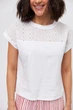 Блуза комбінована з ажурною кокеткою Wear me L Білий (1_25_395-1_11095) - изображение 2