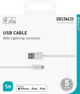 Кабель Deltaco USB Type-A - Lightning  1 м White (IPLH-401) - зображення 4