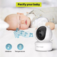 Видеоняня Baby Monitor SM-650 + прищепка-держатель камеры, 5-дюймовый ЖК-монитор, поворотный дисплей, датчик звука, ночное виденье, беспроводная, поворотная радионяня, измерение температуры - изображение 7