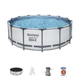 Бассейн каркасный круглый 427x122 см Bestway 5612X с фильтр-насосом и лестницей на 15232 л Серый - изображение 5