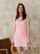 Платье вязаное короткое летнее женское ARTKNIT Ажурное M-L Коралловое (4823093472709) - изображение 1