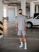 Спортивный костюм мужской oversize летний с футболкой серый комплект шорты и футболка оверсайз с принтом Lite M - изображение 1