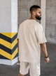 Спортивный костюм мужской oversize летний с футболкой бежевый комплект шорты и футболка оверсайз с принтом Lite XL - изображение 6