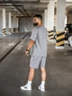 Спортивный костюм мужской oversize летний с футболкой серый комплект шорты и футболка оверсайз с принтом Lite M - изображение 5