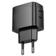 Мережевий зарядний пристрій Hoco CS62A GaN PD45W/3A 2Type-C із швидкою зарядкою Black - зображення 2